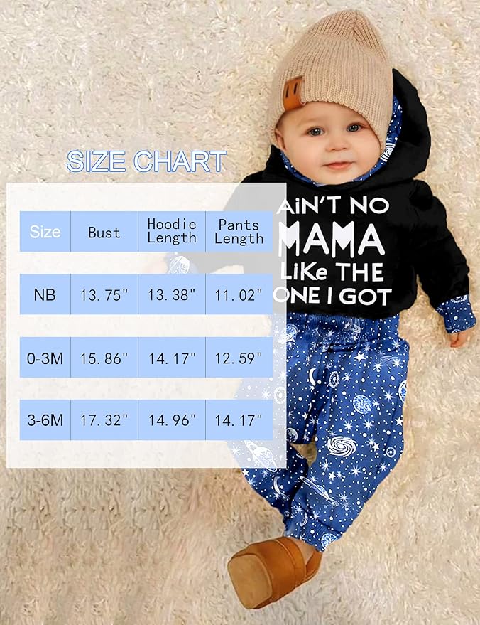 Fommy Newborn Baby Boy Clothes Plaid Letter Print Long Sleeve Hoodies + Long Pants 2PCS Fall Winter Outfits Set