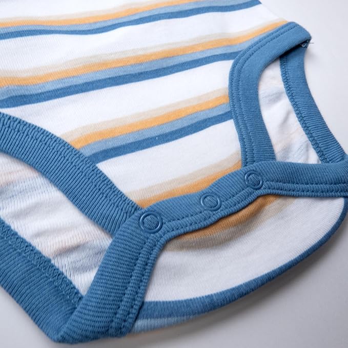 HonestBaby unisex-baby 3-pack Long Sleeve Side-snap Kimono Bodysuits Organic Cotton for Infant Baby Boys, Girls, Unisex