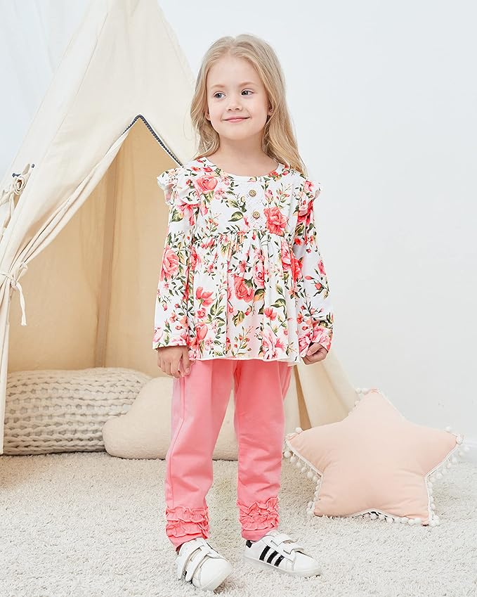 Baby Girl Clothes Toddler Girl Outfits Ruffle Shirt Pants Cute Infant Outfit Set Baby Girl Fall Winter Clothes