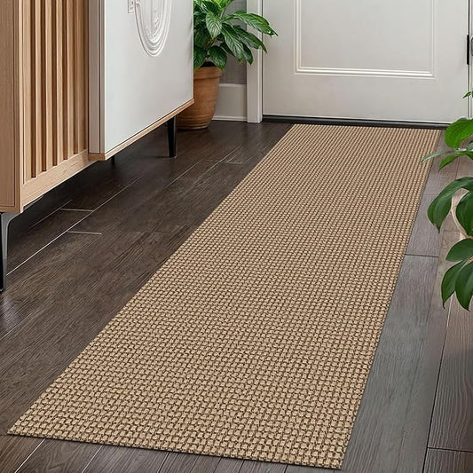KOZYFLY Boho Runners for Hallways 2x5 ft Washable Kitchen Runner Non Slip Rubber Backed Hall Runners Cotton Entryway Runner Rugs Floor Carpet for Indoor Backdoor Bedroom Kitchen, Tan/Orange/Brown