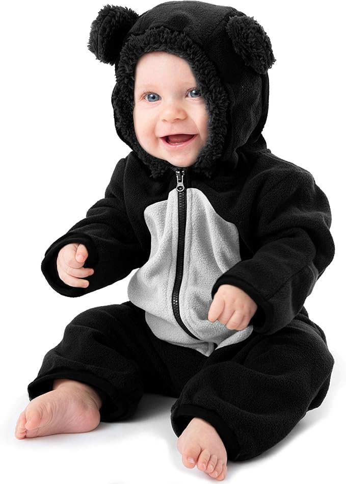 Cuddle Club Fleece Baby Bunting Bodysuit with Hood, Convertible Mittens & Booties, Car Seat Friendly, Soft & Warm, Easy Zip
