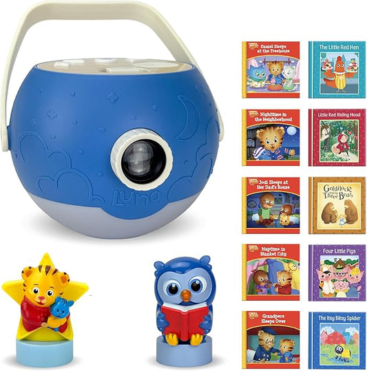 Kids Book Projector – 5 Daniel Tiger & 5 Classic Read-Aloud Stories, 10 Songs & Night Light & Soothing Dream Music | Children Ages 3+ Storytime Projector for Kids & Toddler | Toys, Owl & Daniel Tiger