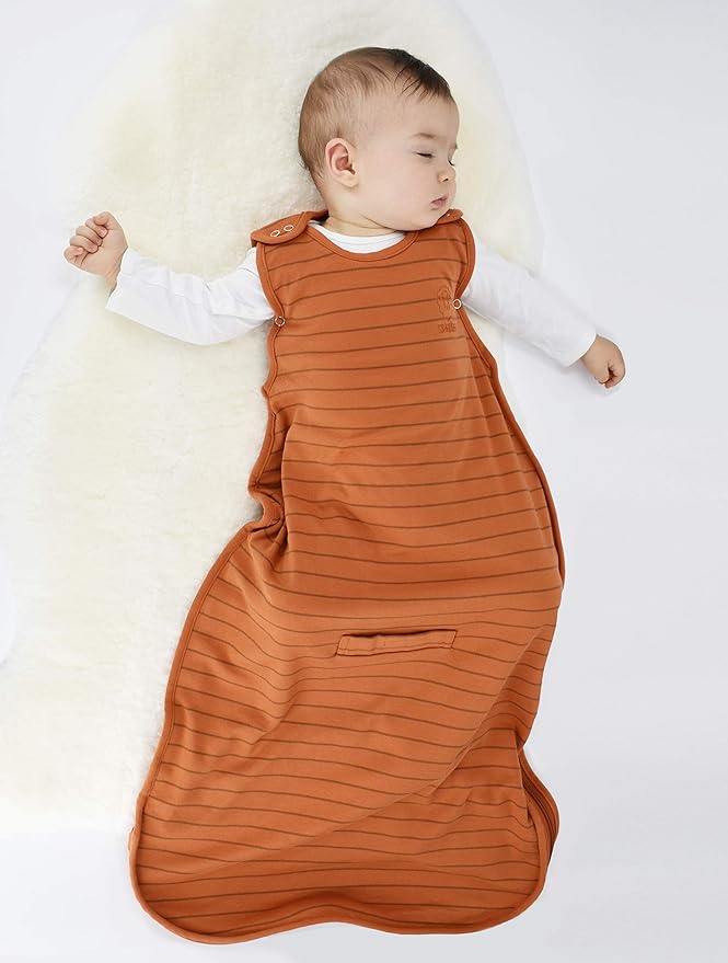 Woolino Toddler Sleep Sack, 4 Season, Merino Wool and Organic Cotton, Baby Sleep Bag, 2-4 Years, Rust