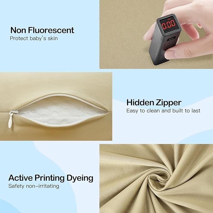 Lucakuins Baby Lounger, Bionic Design Baby Lounger for Newborn 0-24 Months, Soft Organic Cotton Breathable Lounger for Infants (Apricot Baby Lounger)