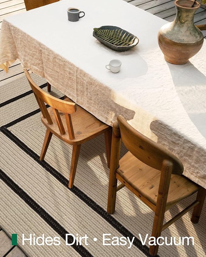 LUMI Jute Area Rug 4x6 for Living Room, Natural Handwoven Rugs Non Slip, Farmhouse Braided Carpets No Shedding for High Traffic, Dining Room, Indoor, Outdoor, Patio