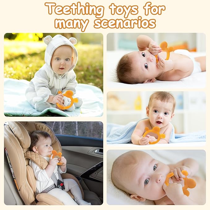 Food WAJIAYON Amber Oil Baby Teething Toys for Babies 0-6 Months,Baby Toys 6 to 12 Months,Freezer BPA Free Soft and Textured Silicone Baby Teether Relief Soothing Sore Gums Chew Infant Toys-Giraffe
