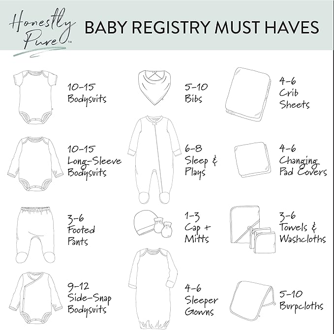 HonestBaby unisex-baby 3-pack Long Sleeve Side-snap Kimono Bodysuits Organic Cotton for Infant Baby Boys, Girls, Unisex