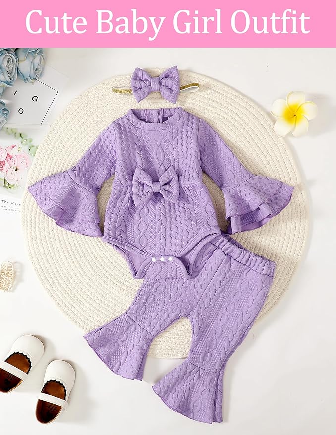 SUNNY PIGGY Baby Girl Clothes Infant Newborn Outfits Romper 0-18 Month Toddler Girls’ Clothing Pant Set