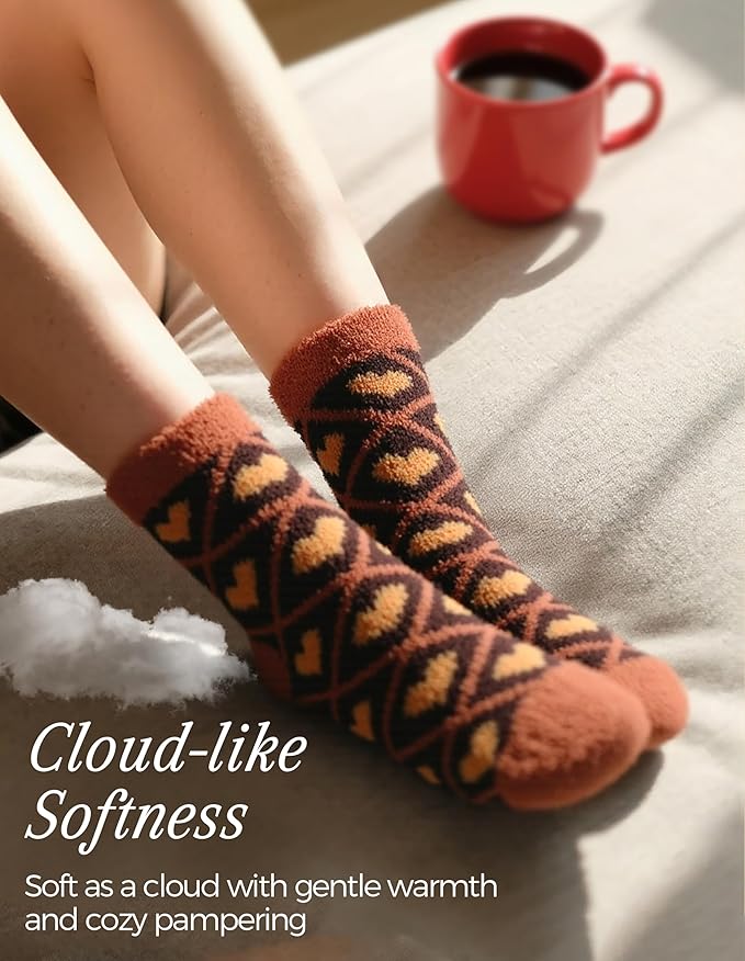 TEHOOK Warm & Cozy Gifts for Women, Fluffy Fuzzy Sock, Plush Sleeping Slipper Socks - Soft Warm Fabric