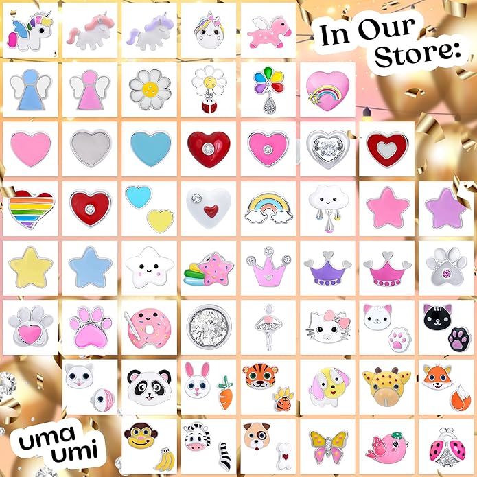 925 Sterling Silver Paw Pink Stud Earrings for Girls Hypoallergenic Safety Screw Back Rhodium Plated - Paw Pink Gifts Earrings for Baby Toddlers Little Teens Kids Jewelry