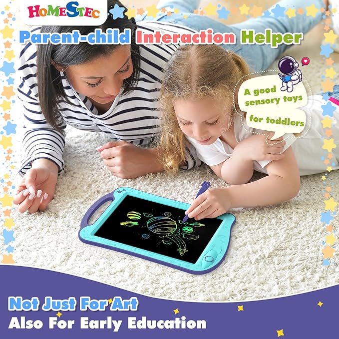 Astrodraw Drawing Pad Toys, Colorful LCD Writing Tablet for Kids, Doodle Board for Toddlers 3 4 5 6 Years Old, Travel Sensory Space Toy for Boys Girls, Birthday Gift Idea,2pc