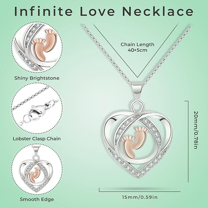 Baby Footprint Necklace for Mom to Be Push Present Pregnancy Gift for Expectant Mother| Soon-to-be Mom Jewelry, Congrats Pregnancy Pendant