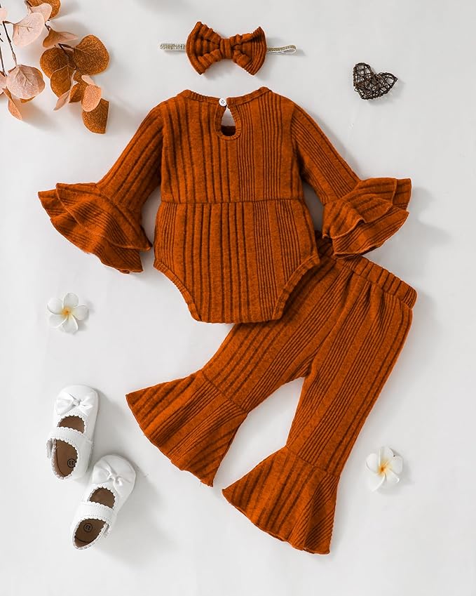 SUNNY PIGGY Baby Girl Clothes Infant Newborn Outfits Romper 0-18 Month Toddler Girls’ Clothing Pant Set