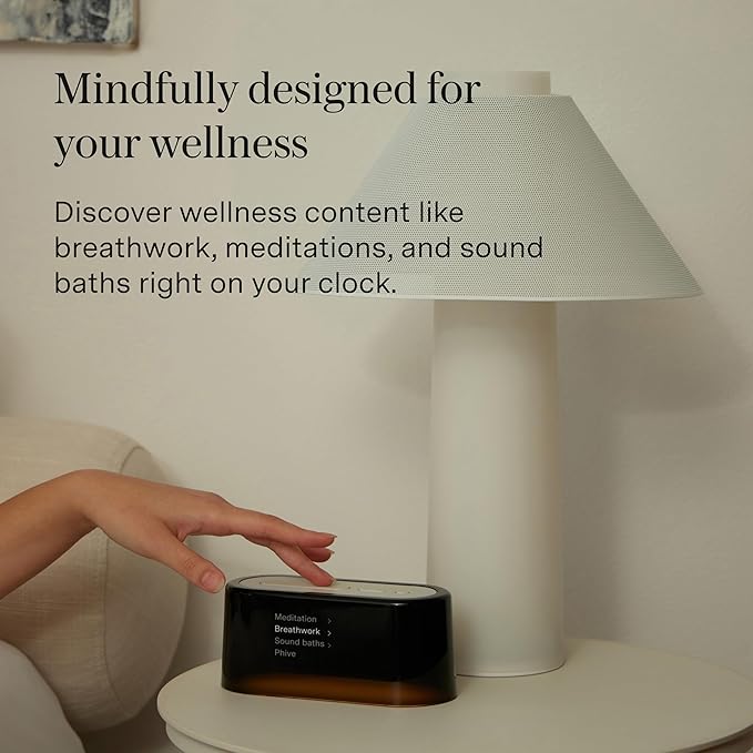 Loftie Alarm Clock with Sound Machine – Smart Alarm Clock with Light, White Noise, Bluetooth Speaker, Night Light Sound Machine, 100+ Sounds, Blackout Mode, No WiFi Mode, Optional Subscription - Peach