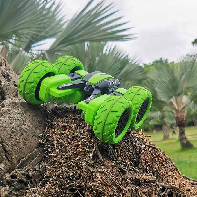 Threeking RC Stunt Car Remote Control Cars with Lights Rotating Double-Sided Driving Indoor Outdoor Toys Gifts Presents for 6 7 8 9 10 11 12 Year Old Kids Boys Girls
