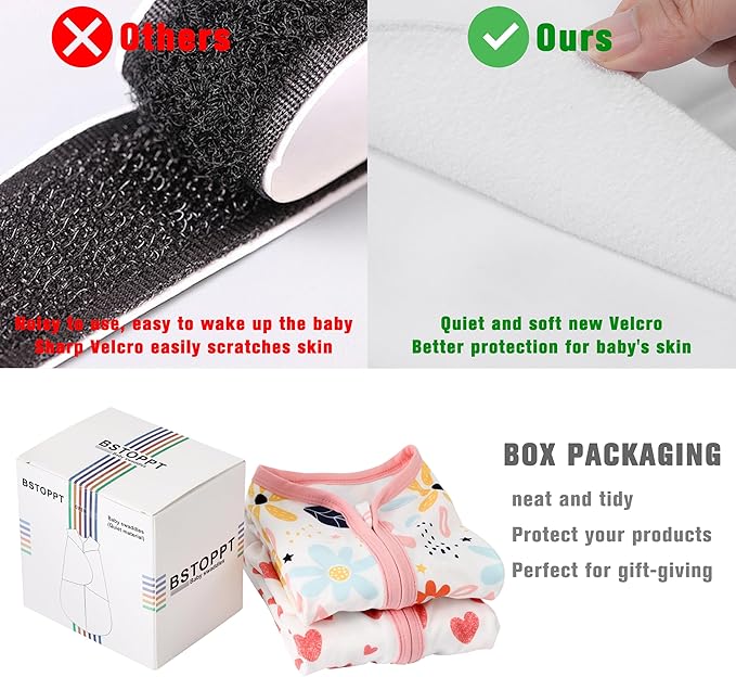 Newborn Sleep Sack Baby Swaddle,3-6 Months,3-Way Adjustable Wearable Blanket,100% Rayon Cotton Swaddling Sleeping Bag，TOG 0.5（Heart&Floral）