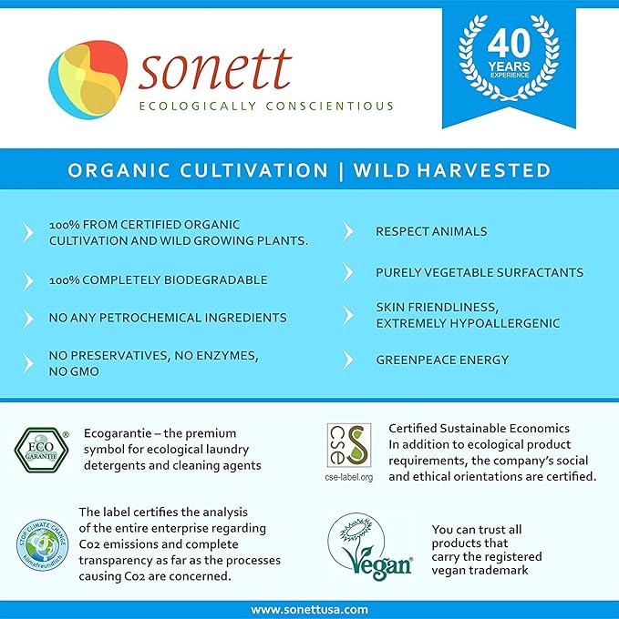 Sonett Organic Foam Soap Calendula for children liquid body care suitable for hands, face and body (1 Count) Certified Organically Grown