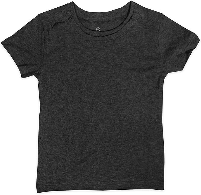 HonestBaby Unisex-Baby 5-Pack Short Sleeve T-Shirts 100% Organic Cotton Baby, Toddler, Little Kid, Boy, Girl, Unisex