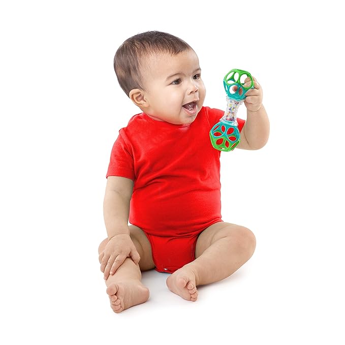 Bright Starts Oball Shaker Rattle Toy, Ages Newborn + (Pack of 2)