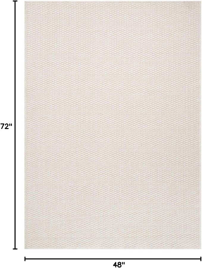 Easy Jute Rugs 4x6 White Color Living Room Indoor Outdoor Area Rug for Farmhouse Patio and Kitchen Rug High Traffic Washable Easy to Clean Solid Boho Woven Design Outside Carpet (4 x 6)