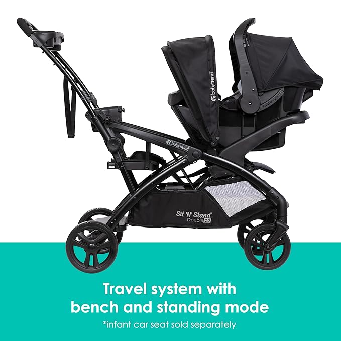 Baby Trend Sit N' Stand® Double 2.0 Stroller, Madrid Black