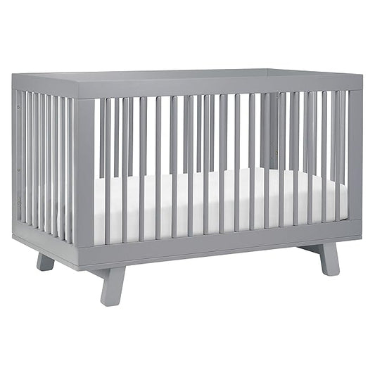Babyletto Hudson 3-in-1 Convertible Baby Crib - GREENGUARD Gold Certified Convertible Crib to Toddler Bed & Daybed - Wooden Baby Bed with 4 Adjustable Mattress Heights - Strong & Easy Assembly - Grey