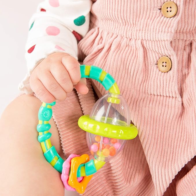 Bright Starts Soothers & Shakers 7pc Gift Set - BPA-Free Baby Rattles, Teethers and Stroller Toys, Unisex, Newborn+