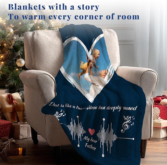 Custom Personalized 9 Photo Collage Blanket Thow Gifts with Text, Customized Pictures Blankets Gift for Christmas Birthday Thanksgiving Adults Kids Dad Mom Girlfriend Boyfriend (1 Grid Love)