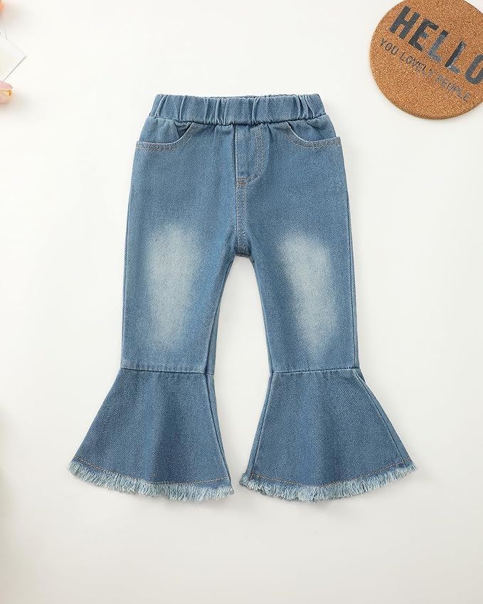 Mioglrie Toddler Girl Clothes Little Girl Denims Outfits Jeans Pants Set Little Baby Toddler Baby Clothes for Girl