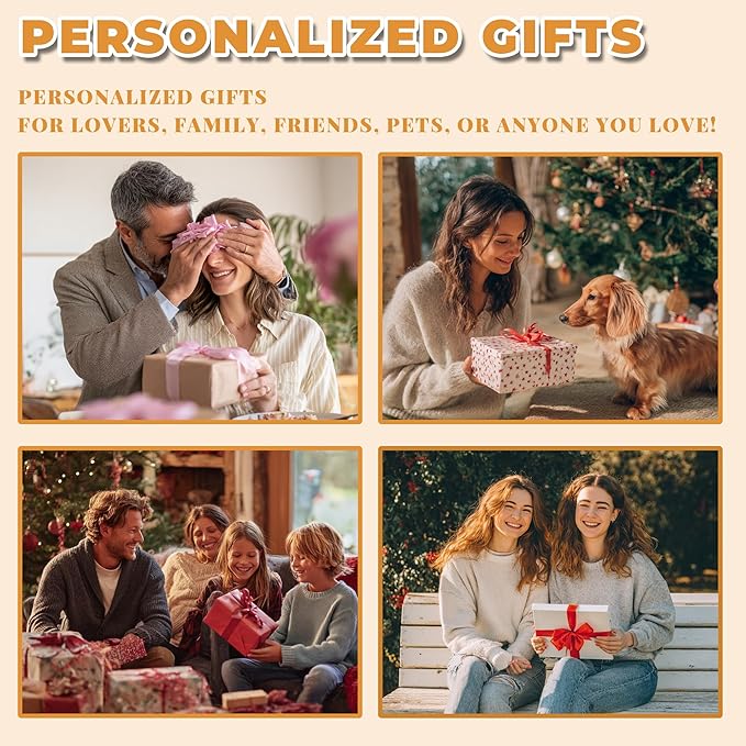 Custom Personalized 9 Photo Collage Blanket Thow Gifts with Text, Customized Pictures Blankets Gift for Christmas Birthday Thanksgiving Adults Kids Dad Mom Girlfriend Boyfriend (2 Grid Text)