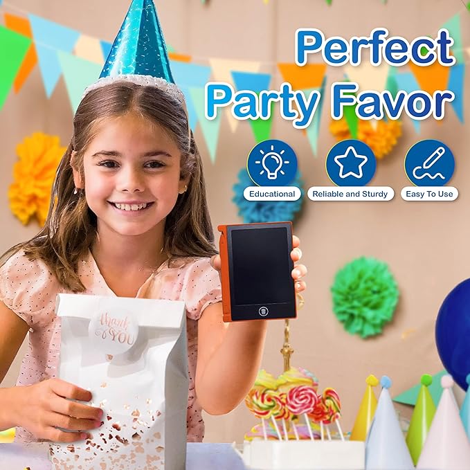 Party Favor Mini LCD Writing Tablet for Kids, 24 Pack – 4.5 Inch Mini Drawing Board. Fun and Educational for Kids That Sketch and Doodle. Perfect Goodie Bag and Gift Bag Filler, School Prize Or Gift