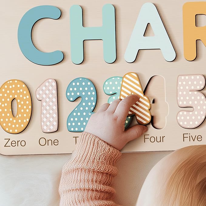 Personalized Baby Gifts Toys Name Puzzles, 0 3 6 9 12 18 24 36 Month Old Gifts, 2 Year Old Gift, 12 Month Girl Gifts, Custom Babies Name Puzzle, New Baby Boy Gift