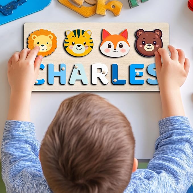 Personalized Puzzles for Toddlers 1-3,Name Puzzle for Kids Personalized,Name Puzzle for 1 Year Old,Educational Toys, Easter Gifts