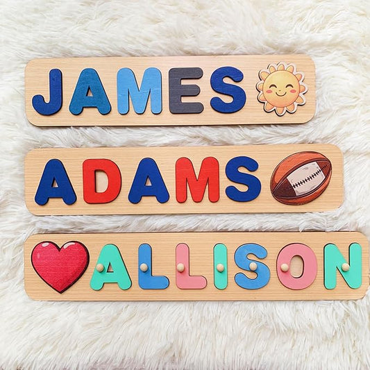 Custom Name Puzzle for Toddlers 1-3,Montessori Toys,1st Birthday Gifts for Toddlers Boys Girls, Personalized Name Puzzle for Kids,Toys for Ages 1-2
