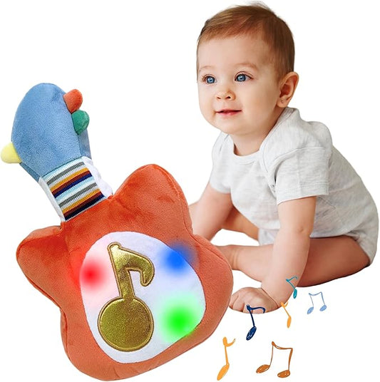 Lumio Interactive Musical Plush Toy with Lights and Sounds - Sensory Toy for 3 6 9 12-18 Months and up, Perfect for Tummy Time Rhythm Learning (Guitar) (Guitar)