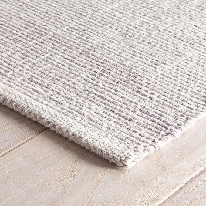 Dash and Albert Marled Cotton Area Rug - 2.5' x 12' Runner Grey Solid Handwoven Accent Rug - Durable, Lightweight, High Traffic Areas Hallway, Stairs, Bedroom