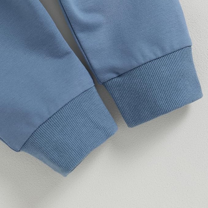 Kupretty Toddler Baby Boy Fall Winter Clothes Color Block Long Sleeve Sweatshirt Pullover Tops + Joggers Pants Outfit Set