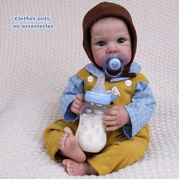 Reborn Baby Dolls Clothes Baby Boy Clothes Perfectly Cute Newborn Dolls Outfits 17-20 Inches Doll Accessories fit Reborn Doll Newborn Boy