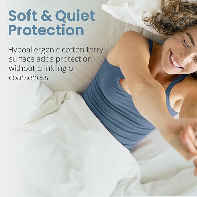 SafeRest Zippered Mattress Protector - Premium 12-15 Inch Waterproof Mattress Cover for Bed - Breathable & Noiseless Washable Mattress Encasement - Twin