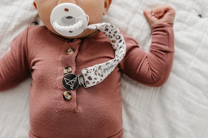 Copper Pearl Pacifier Clip 3-Pack: Premium Knit Binky Clips for Baby Girls and Boys - Stylish Stainless Steel Pacifier Holder Clip - Baby Pacifier Clips for No More Floor Drops - Zara