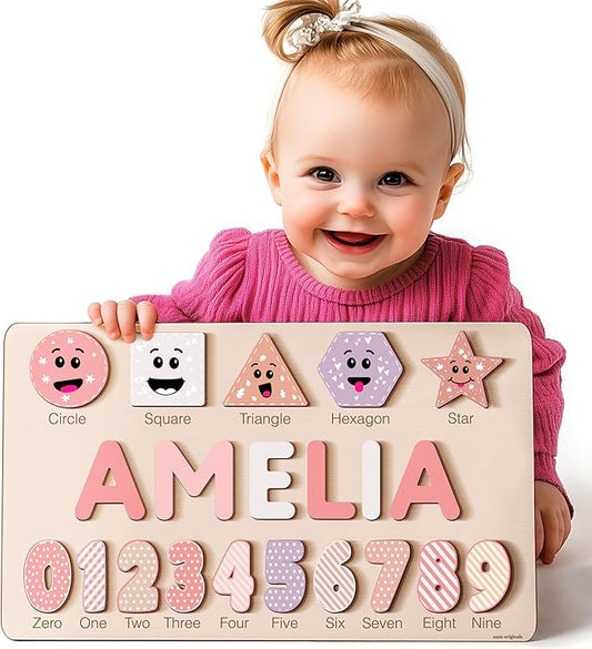 Wood Name Puzzle, Kid Gift, Toddler Name Puzzle, Baby Name Puzzle, Baby Gift, Baby Boy Gift, Baby Girl Gift, Toddler Gift, Birthday Gift, Toddler Toy, Baby Toy, Montessori, Custom Puzzle
