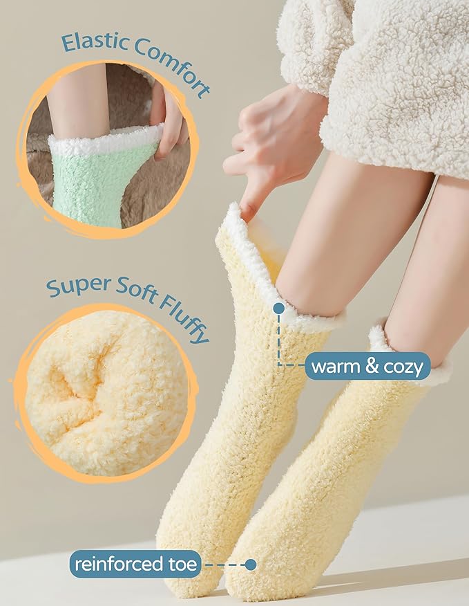 TEHOOK Warm & Cozy Gifts for Women, Fluffy Fuzzy Sock, Plush Sleeping Slipper Socks - Soft Warm Fabric