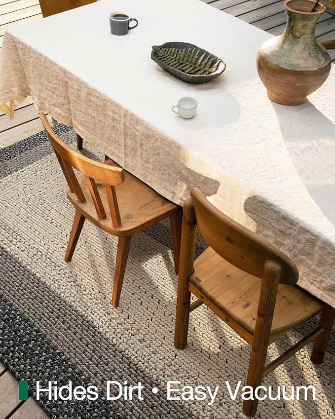 LUMI Area Rug 5x8 for Living Room, Natural Handwoven Rugs Non Slip, Farmhouse Braided Carpets No Shedding for High Traffic, Dining Room, Indoor, Outdoor, Patio