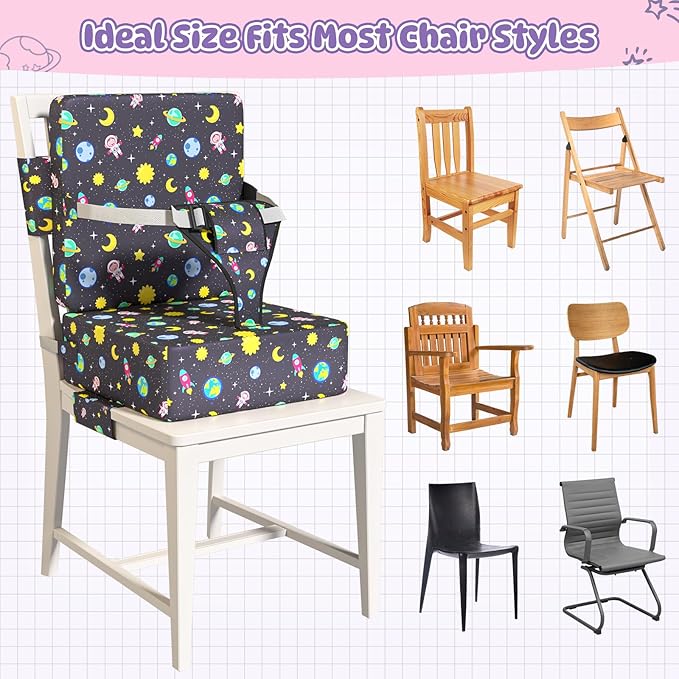 Booster Seat for Dining Table, Toddler Booster Seat for Dining Table with Safety Buckles, Anti-Scratch Easy Cleaning Toddler Seat for Table