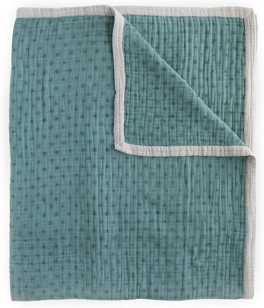 Little Unicorn Premium Quilted Throw | Super Soft, Multi-Layered Muslin XL Blanket| Great for Kids & Families (WallFlower)