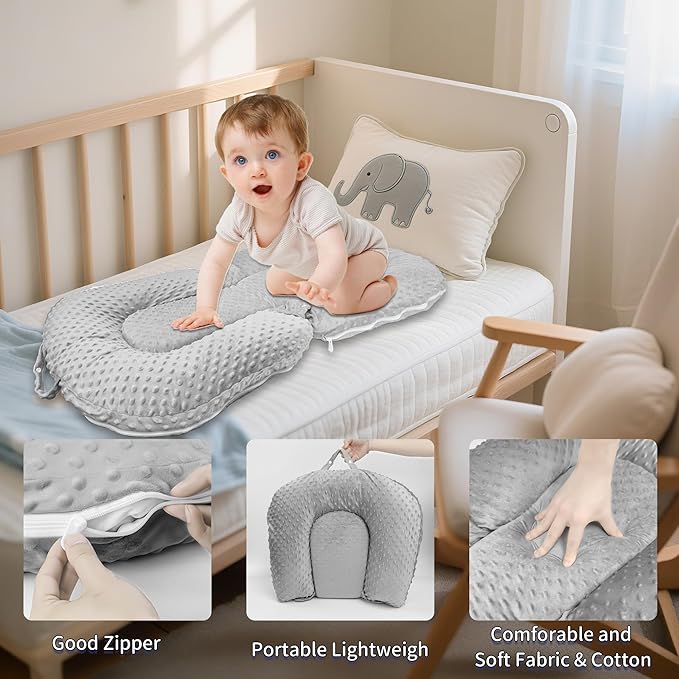 Baby Lounger - 3-in-1 Infant Lounger for Newborn 0-24 Months, Portable Foldable Infant Lounger Breathable & Soft Newborn Lounger for Home Travel