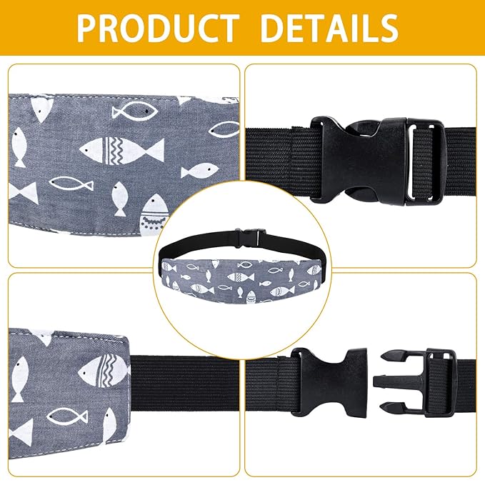 Baby Carseat Head Support,Car seat Straps Pillow Support Ban,Stroller Neck Relief Strap Headrest,Slumber Sling Sleep Positioner for Toddler Infants Child Children Kids(Gery Unicorn + Fish)