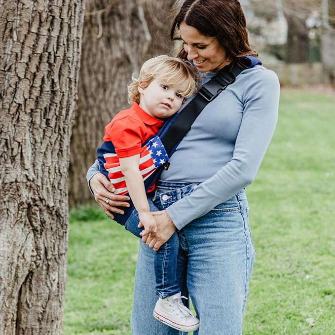 Ergonomic Lightweight Adjustable Toddler Sling Baby Carrier with Zipper Pockets Shoulder Padding Anti Slip Support for Travel Loving Dads and First Time Moms from 9 Months to 4 Years