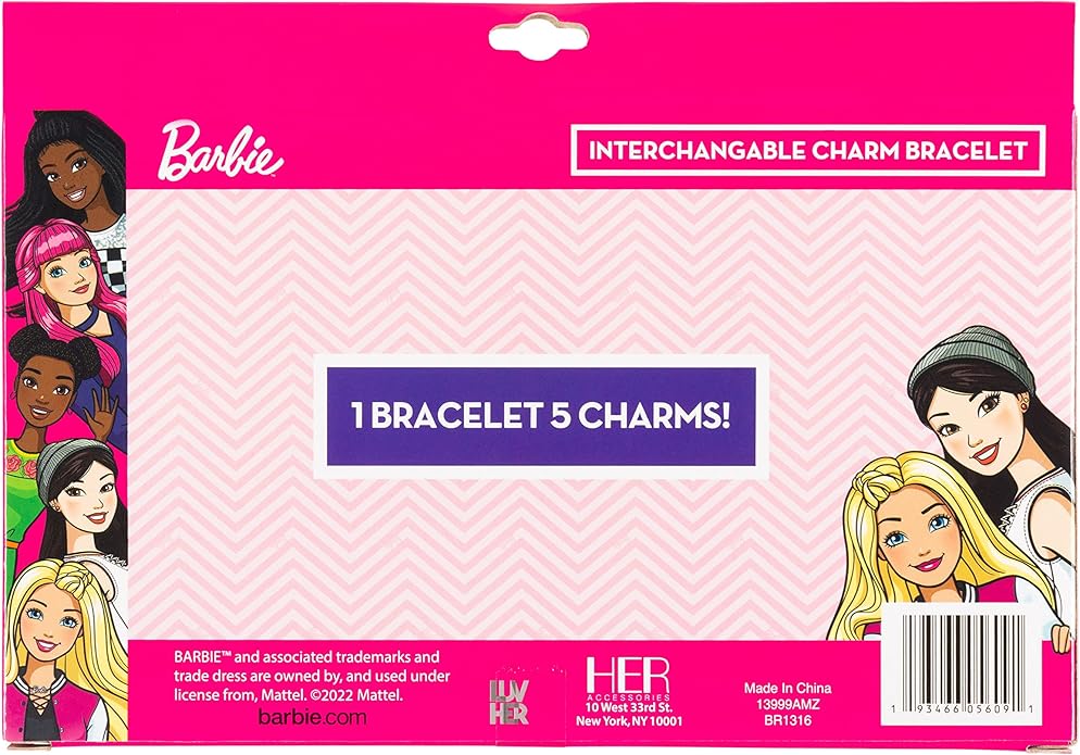 LUV HER Girls Add A Charm Box Set with 1 charm bracelet & 5 interchangeable charms - Ages 3+