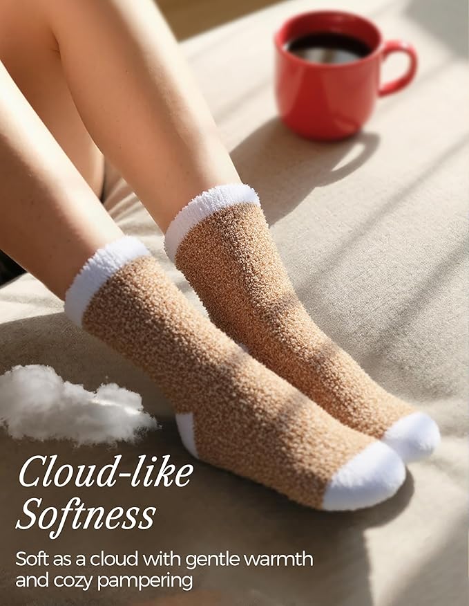 TEHOOK Warm & Cozy Gifts for Women, Fluffy Fuzzy Sock, Plush Sleeping Slipper Socks - Soft Warm Fabric
